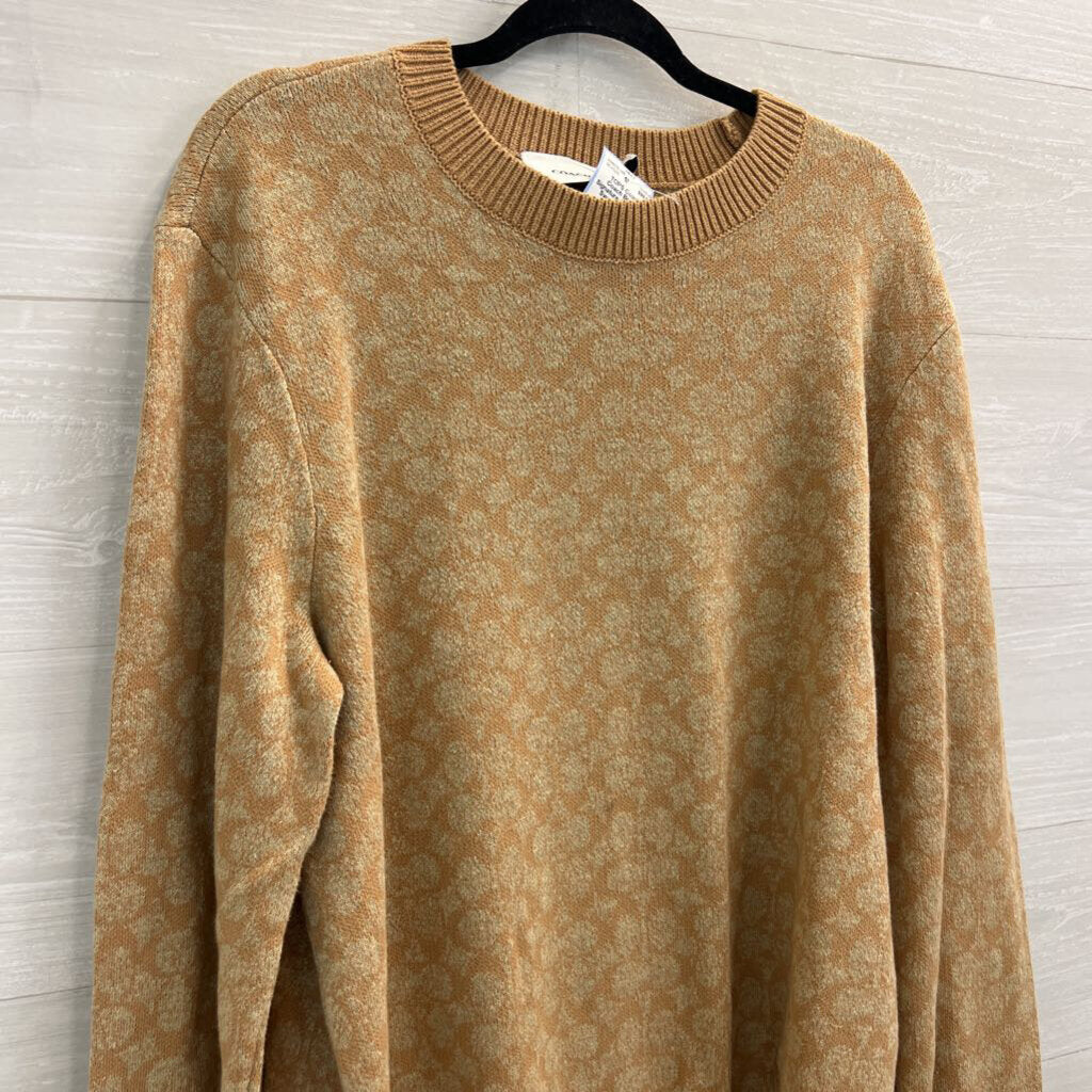 Coach Brown Signature Crewneck Sweater Large