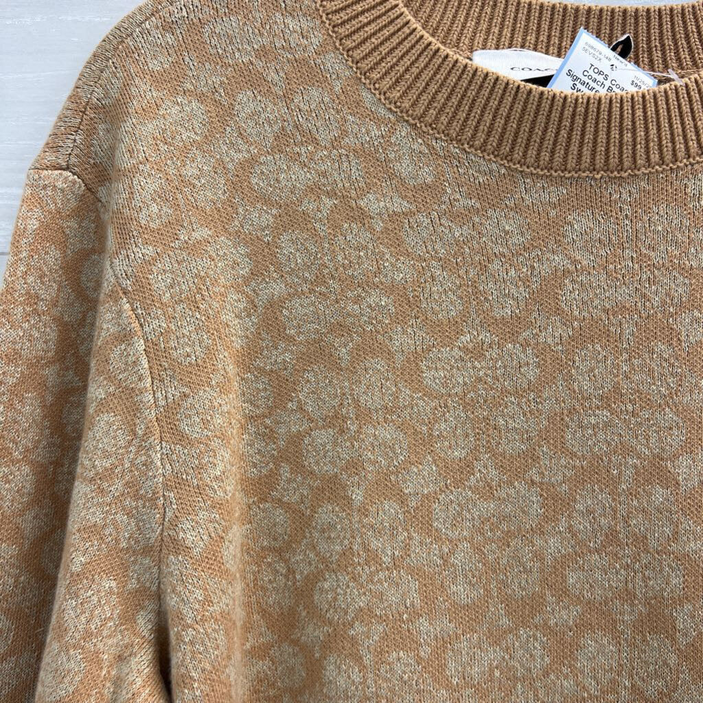 Coach Brown Signature Crewneck Sweater Large