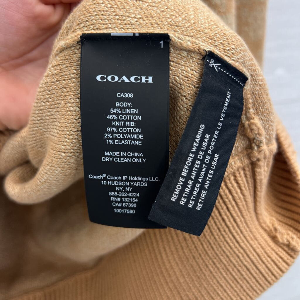 Coach Brown Signature Crewneck Sweater Large