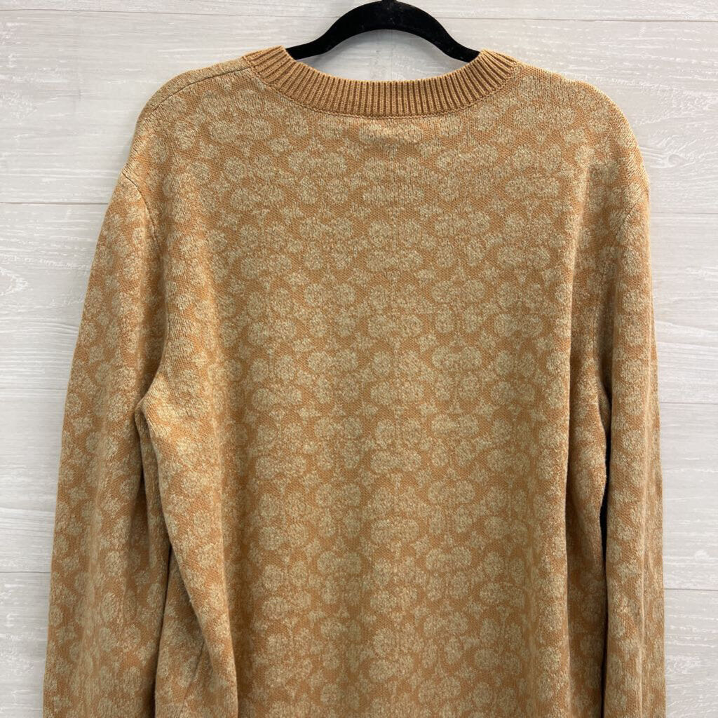 Coach Brown Signature Crewneck Sweater Large