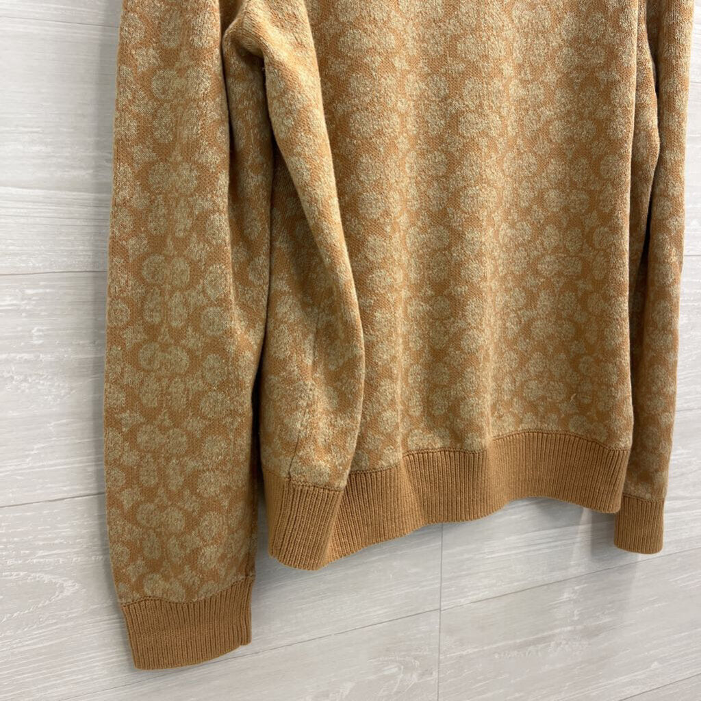 Coach Brown Signature Crewneck Sweater Large