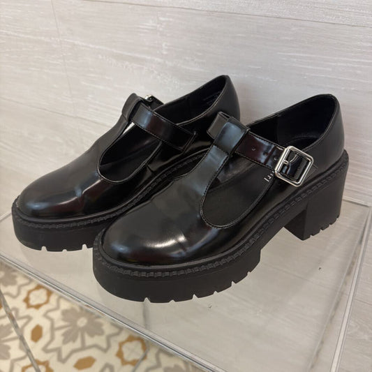 Madden Girl Black Lottie Platform Mary Jane Shoes 7