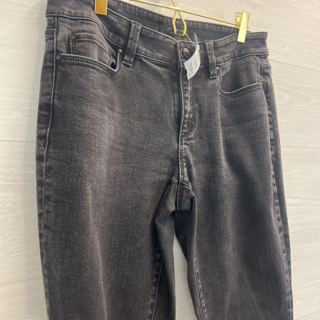 Ann Taylor Black Denim The Skinny Curvy Fit Jeans 6
