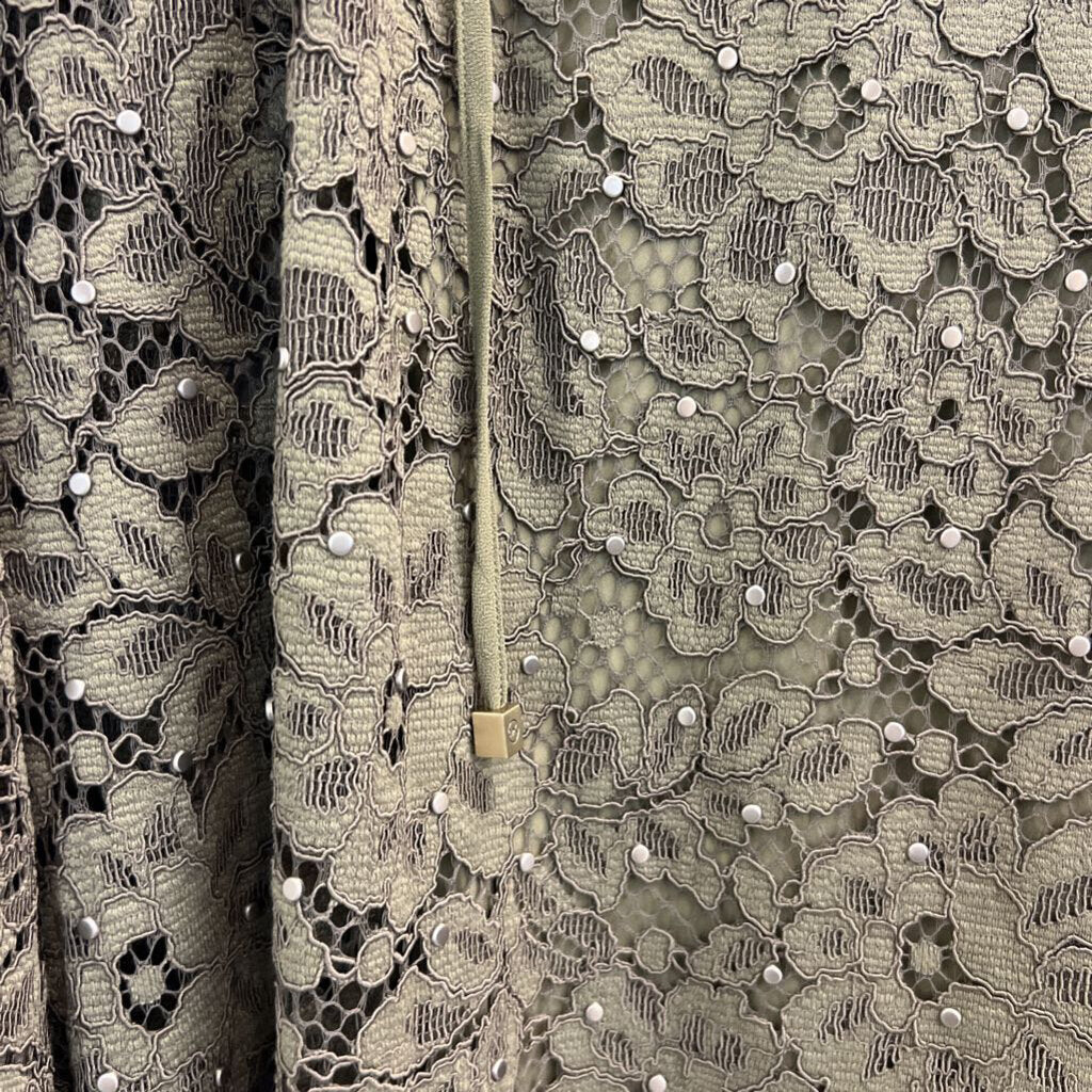 Michael Kors Green Lace Long Sleeve Dress Small