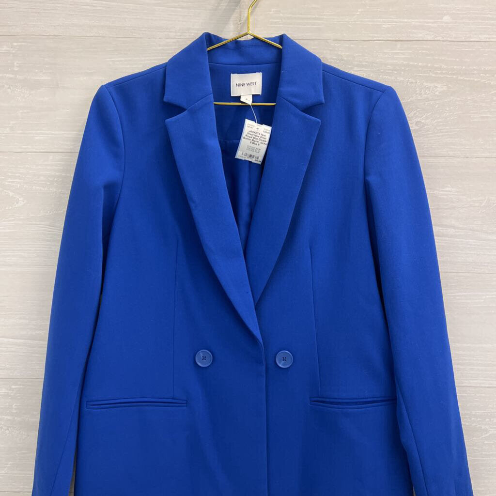 Nine West Royal Blue Double Button Blazer Jacket 8