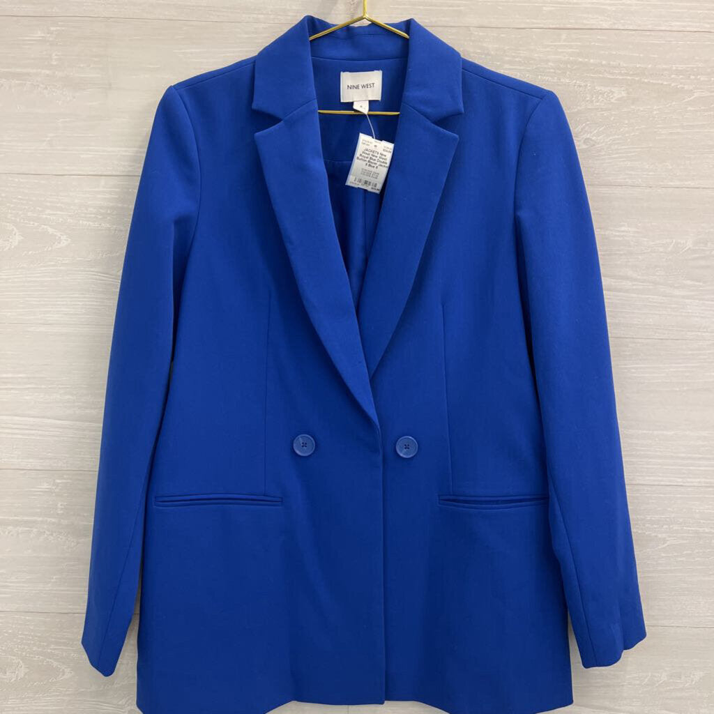 Nine West Royal Blue Double Button Blazer Jacket 8