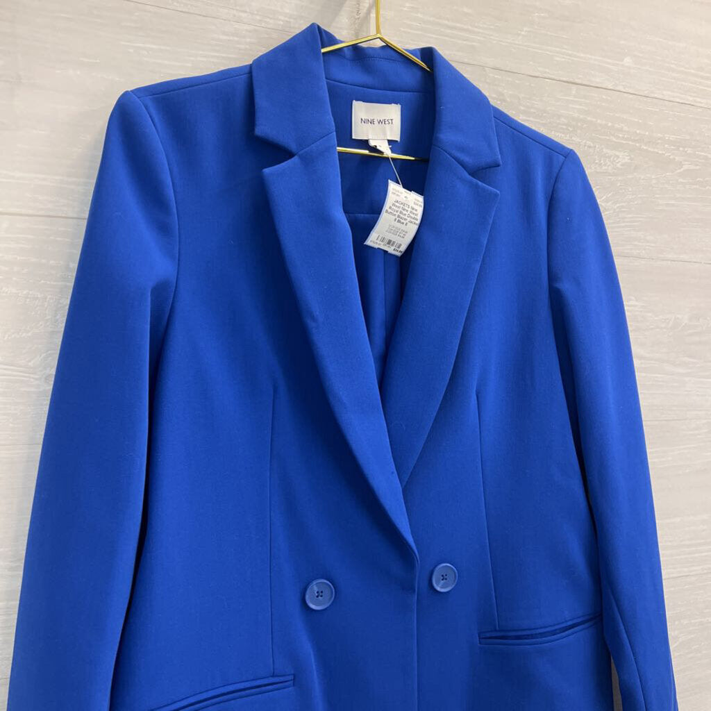 Nine West Royal Blue Double Button Blazer Jacket 8