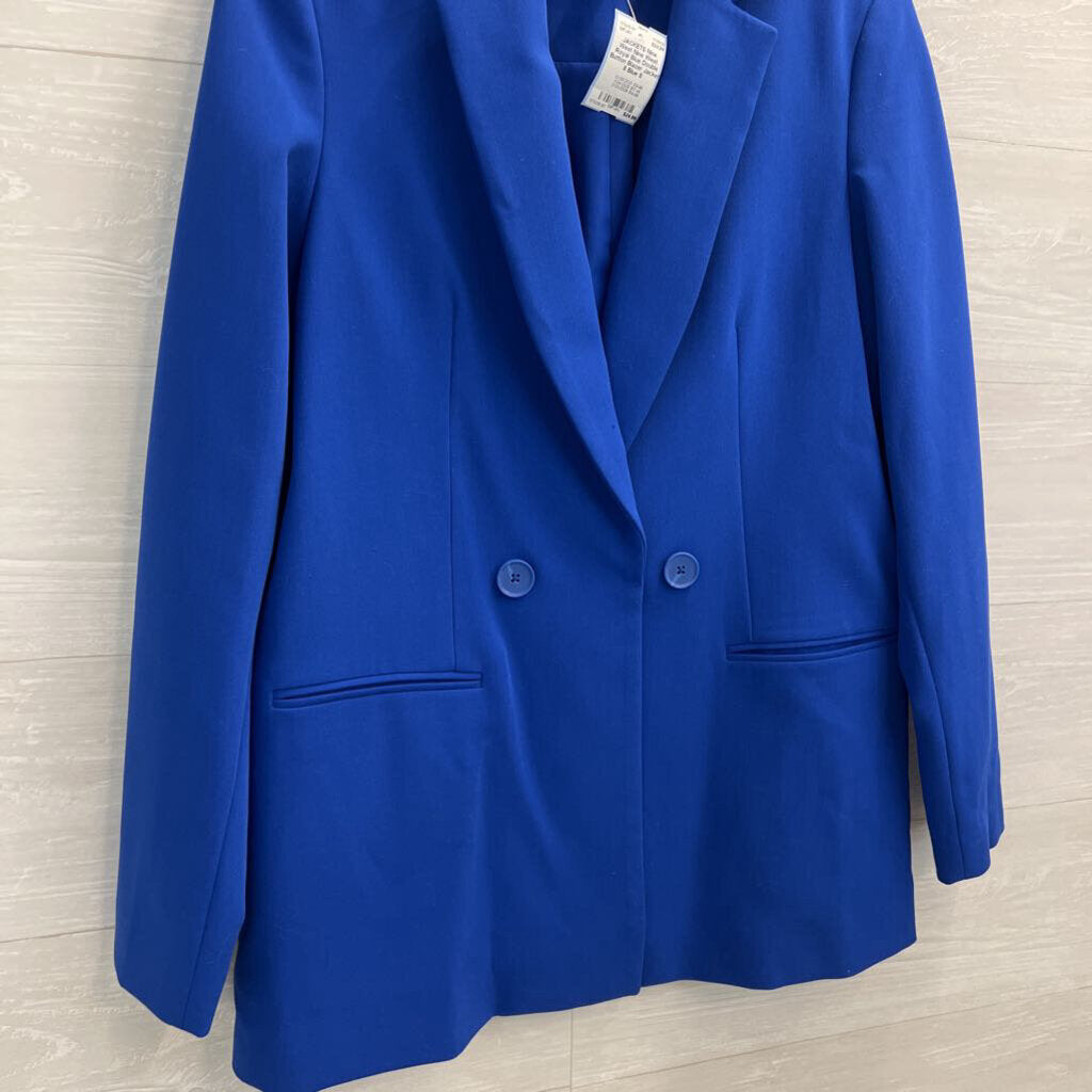Nine West Royal Blue Double Button Blazer Jacket 8