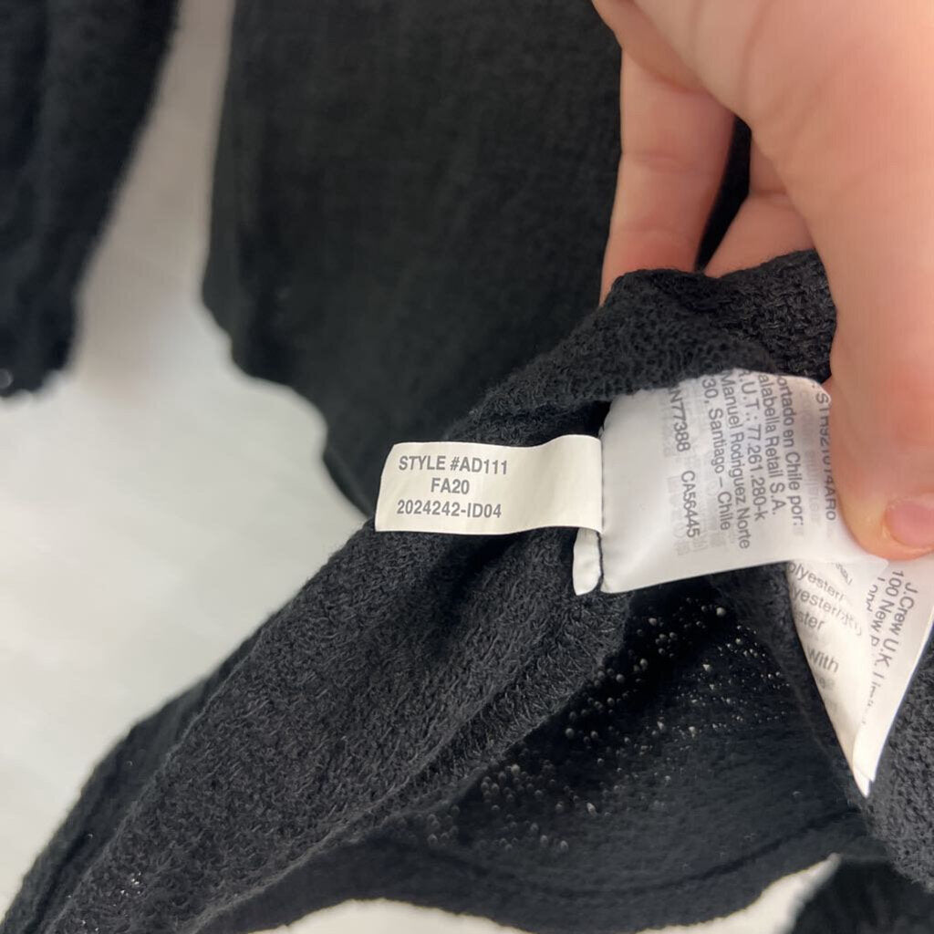 Madewell Black Textured Long Sleeve Top Large