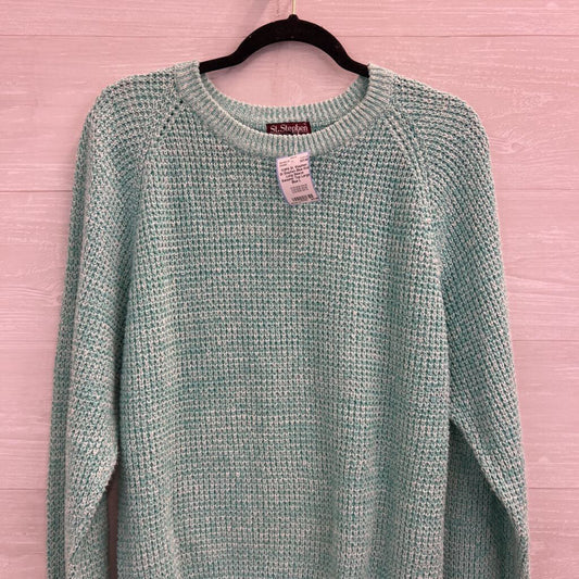 St Stephen Blue Knit Long Sleeve Sweater Top Large