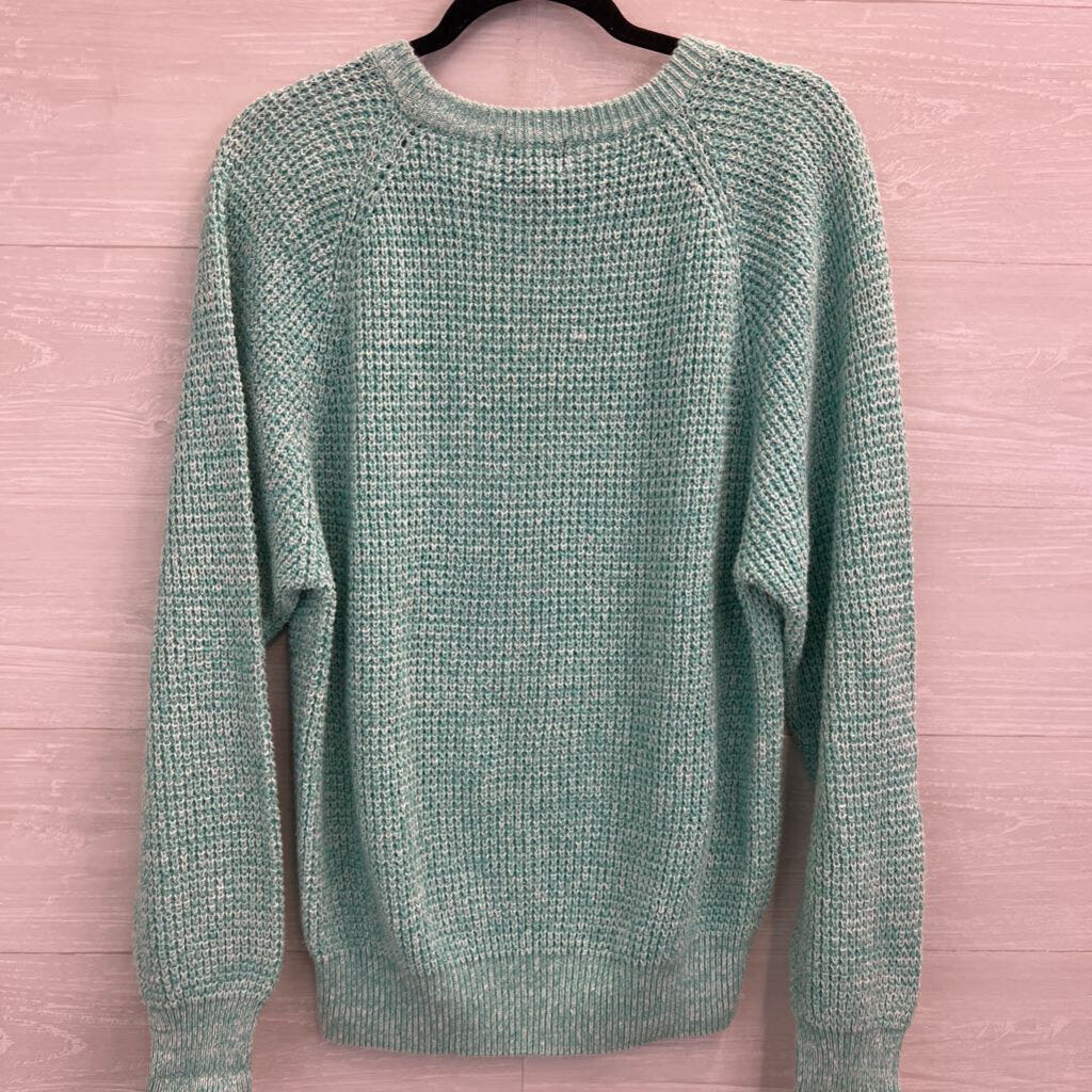 St Stephen Blue Knit Long Sleeve Sweater Top Large