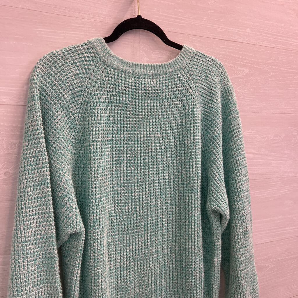 St Stephen Blue Knit Long Sleeve Sweater Top Large