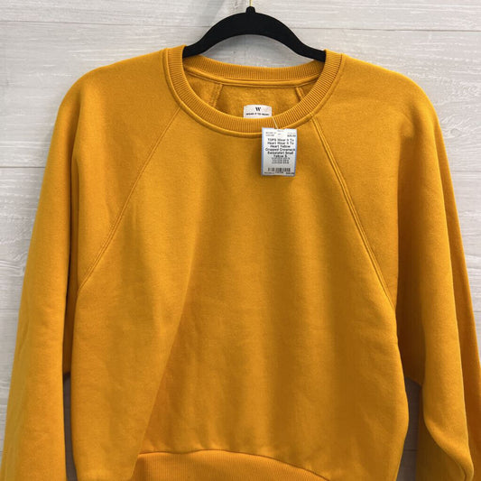 Wear It To Heart Yellow Cropped Crewneck Sweatshirt Small