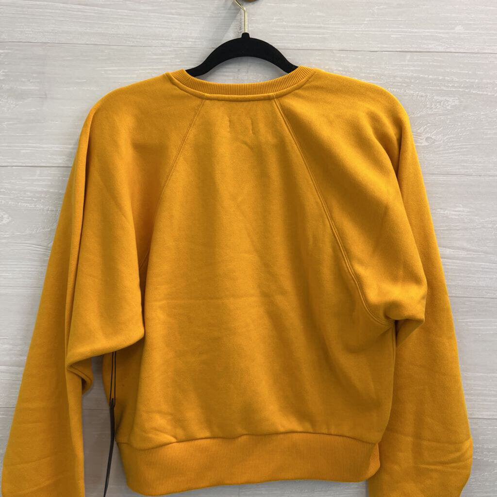 Wear It To Heart Yellow Cropped Crewneck Sweatshirt Small