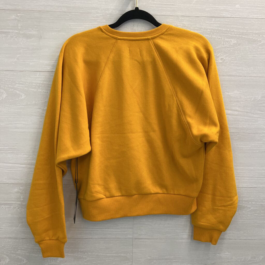 Wear It To Heart Yellow Cropped Crewneck Sweatshirt Small