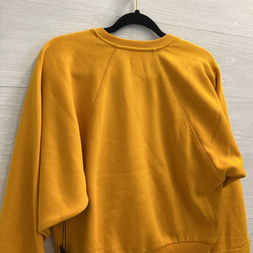 Wear It To Heart Yellow Cropped Crewneck Sweatshirt Small