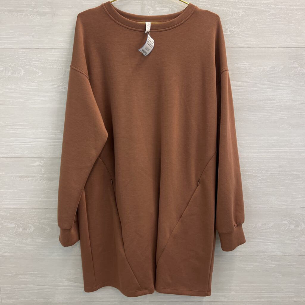 Stylus Brown Long Sleeve Dress Extra Large