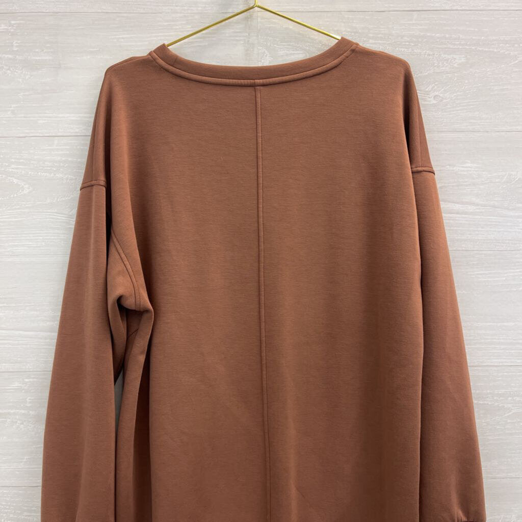 Stylus Brown Long Sleeve Dress Extra Large