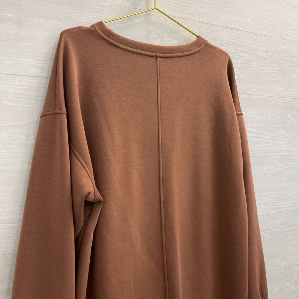 Stylus Brown Long Sleeve Dress Extra Large
