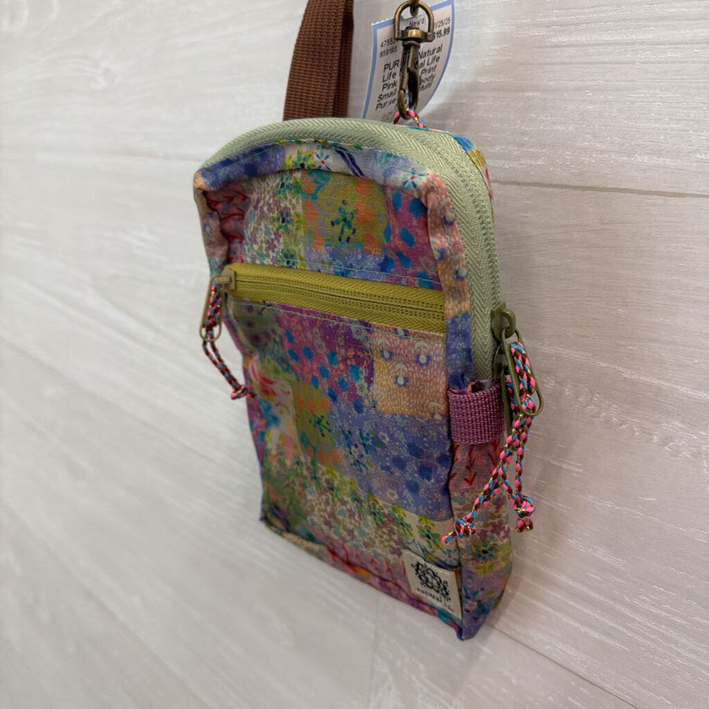 Natural Life Pink/ Multi Print Small Crossbody Purse