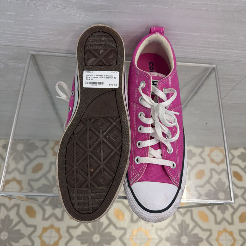 Converse Pink Canvas Low Sneakers 10