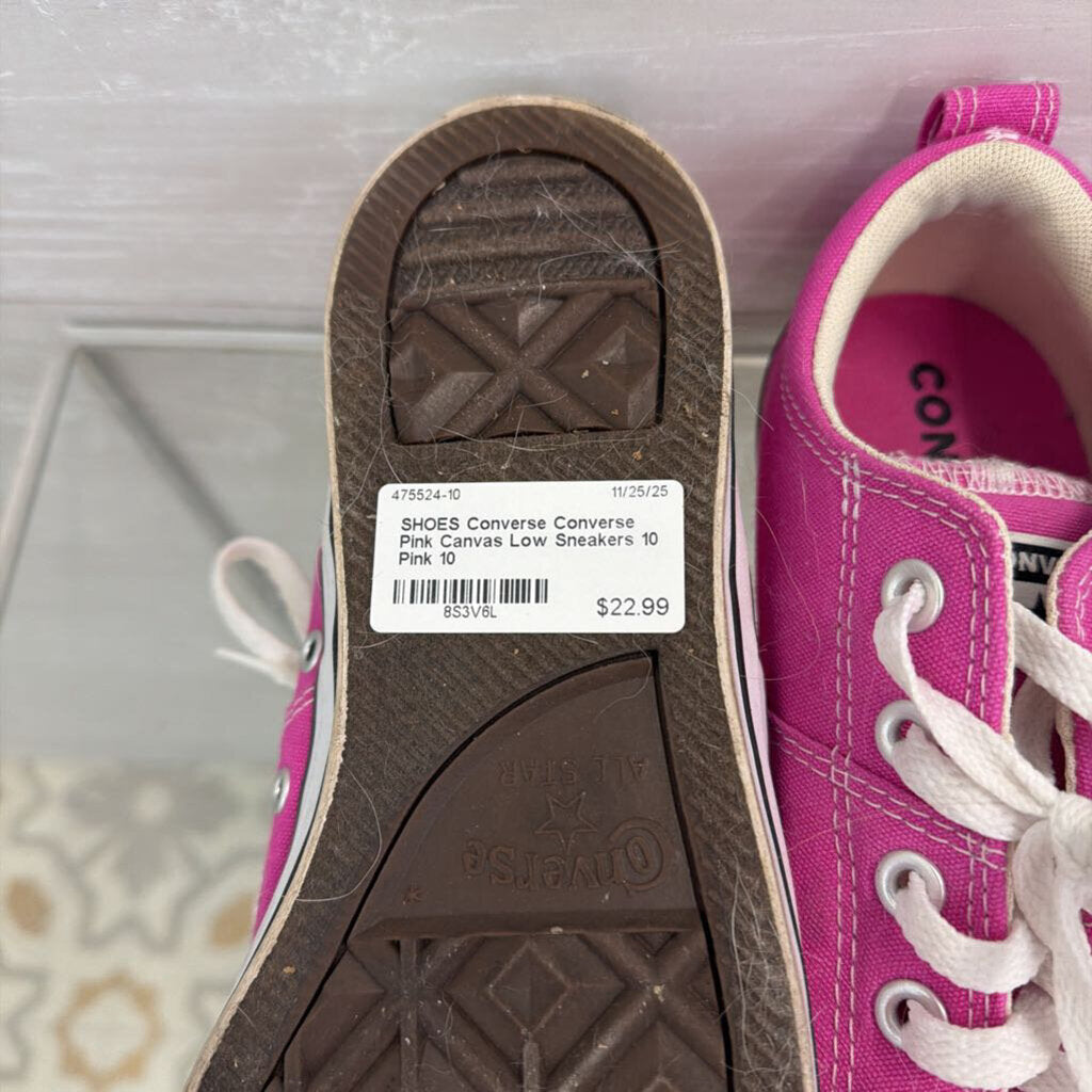 Converse Pink Canvas Low Sneakers 10