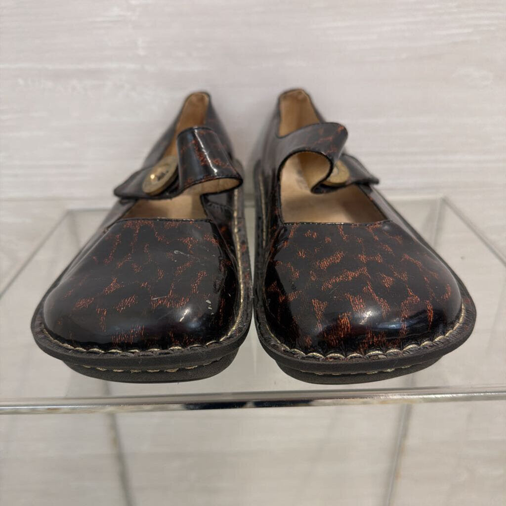 Alegria Patent Leather Leopard Print Paloma Mary Jane Shoes 10