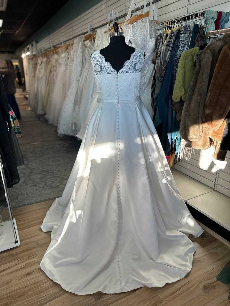 Michelle Bridal Lace Top Satin Dress 22