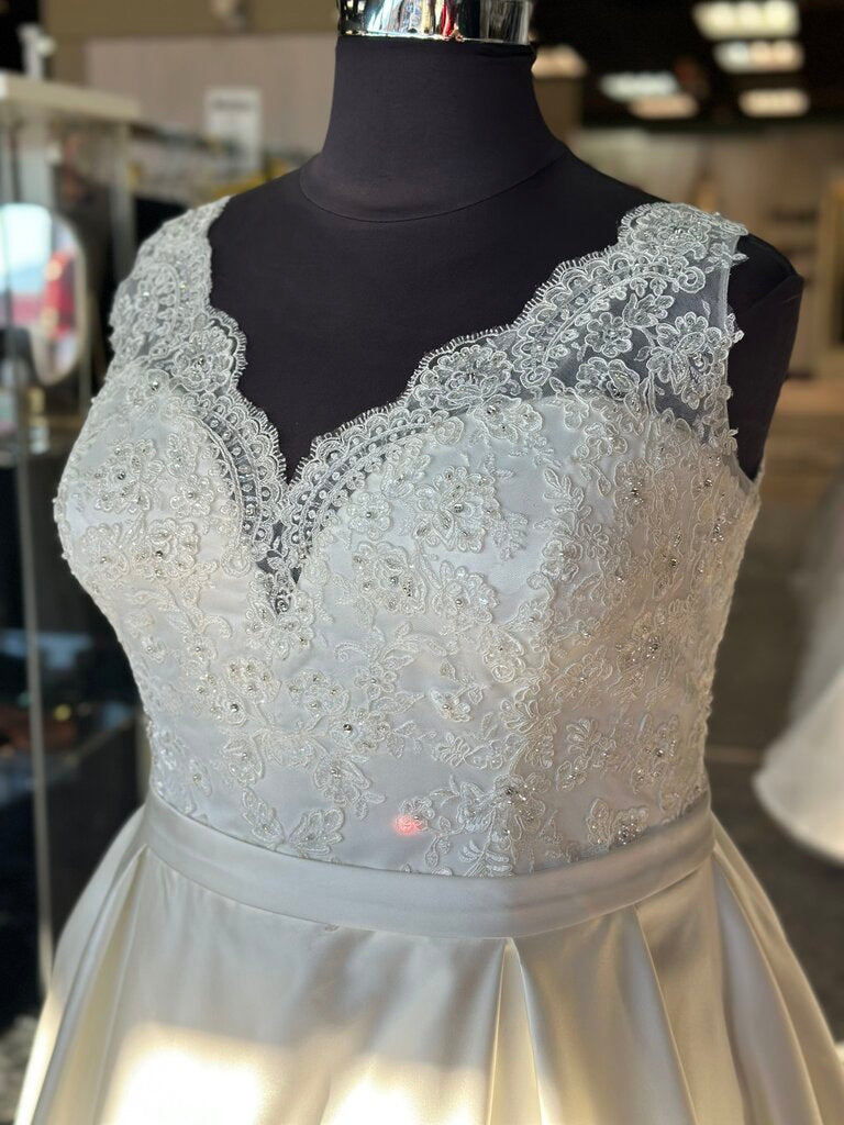 Michelle Bridal Lace Top Satin Dress 22