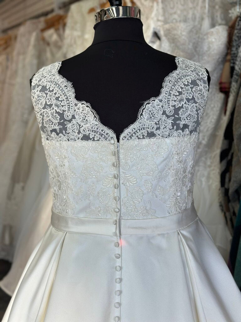 Michelle Bridal Lace Top Satin Dress 22