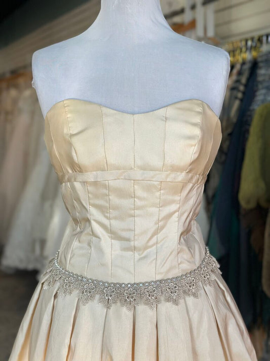 Moonlight Light Gold Fitted Bodice A Line Bridal Gown 12