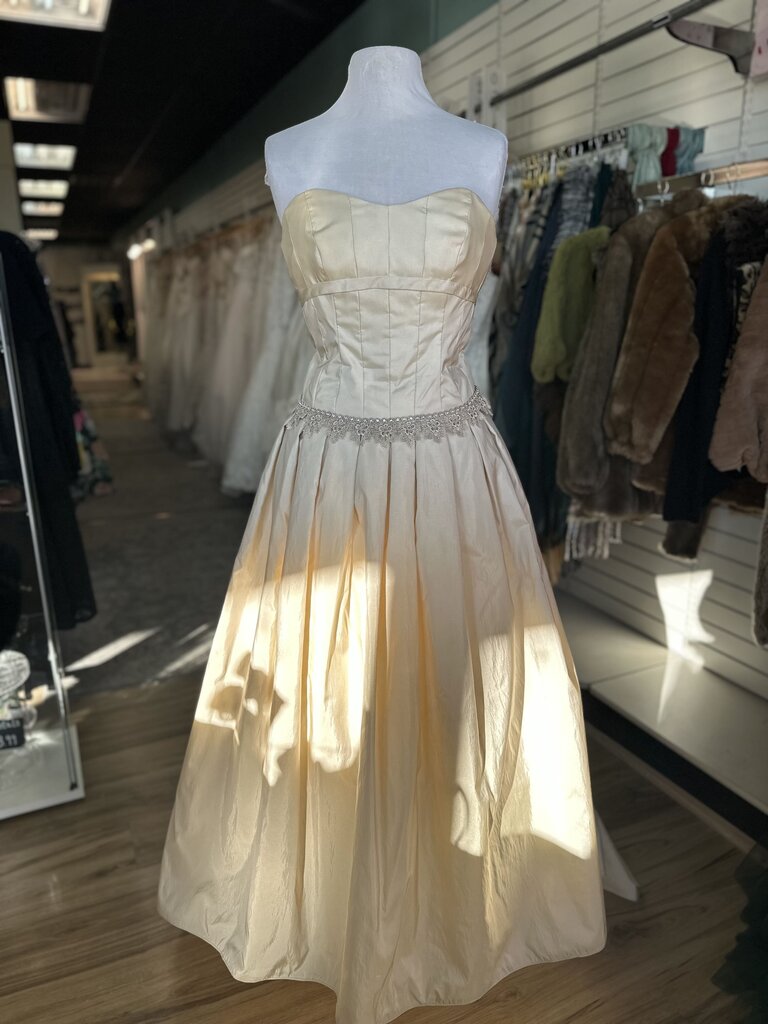 Moonlight Light Gold Fitted Bodice A Line Bridal Gown 12