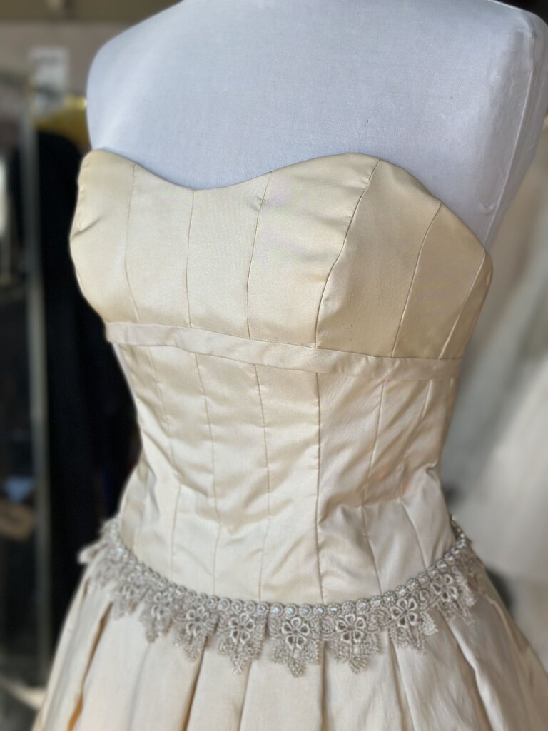 Moonlight Light Gold Fitted Bodice A Line Bridal Gown 12