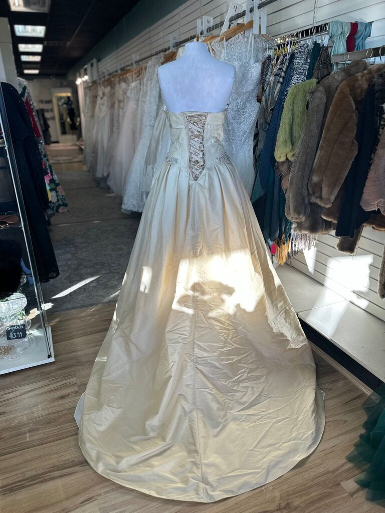 Moonlight Light Gold Fitted Bodice A Line Bridal Gown 12