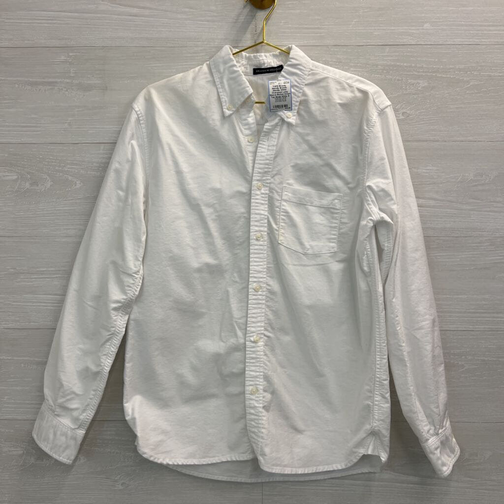 Brandy Melville White Oversized Long Sleeve Button Down Top Small