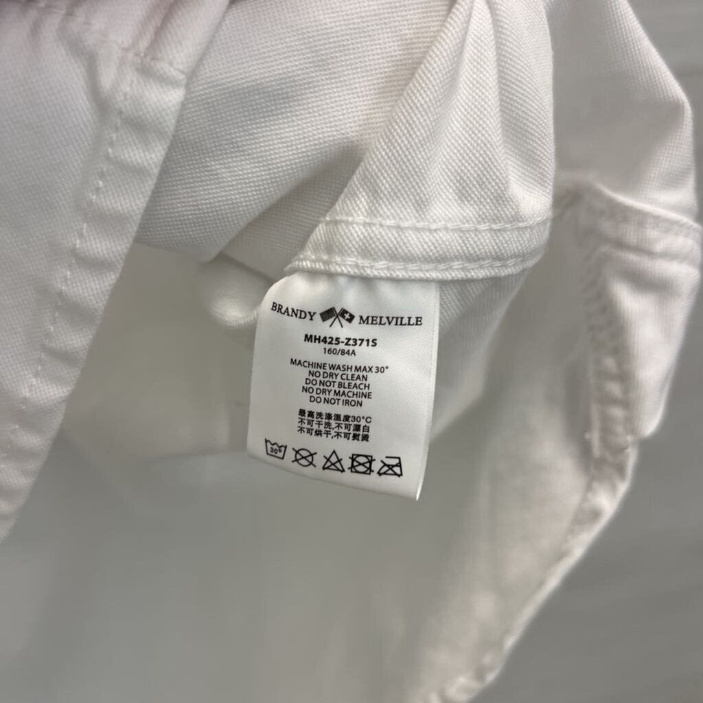 Brandy Melville White Oversized Long Sleeve Button Down Top Small