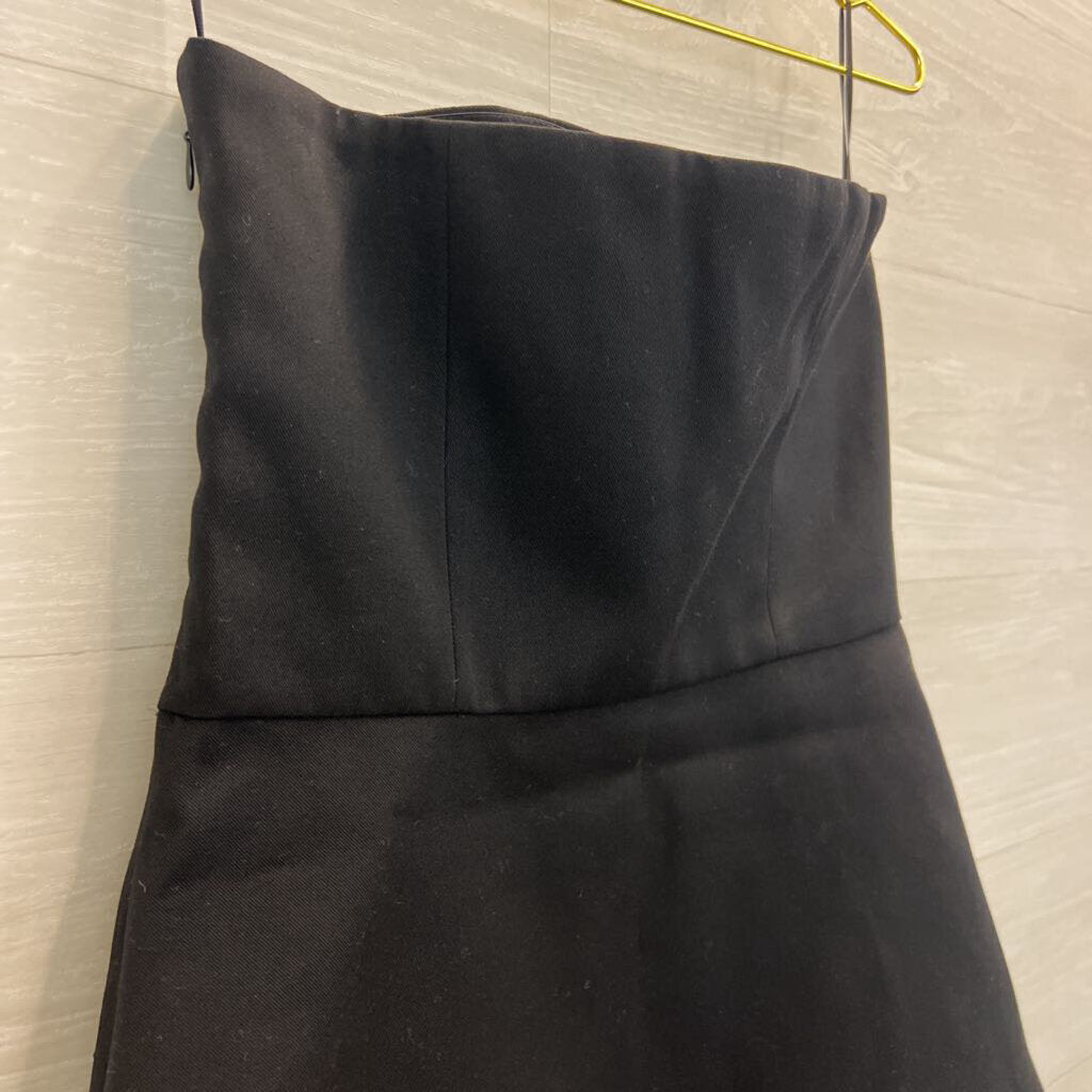 H&M Edition Black Strapless Beaded Fringe Top Small