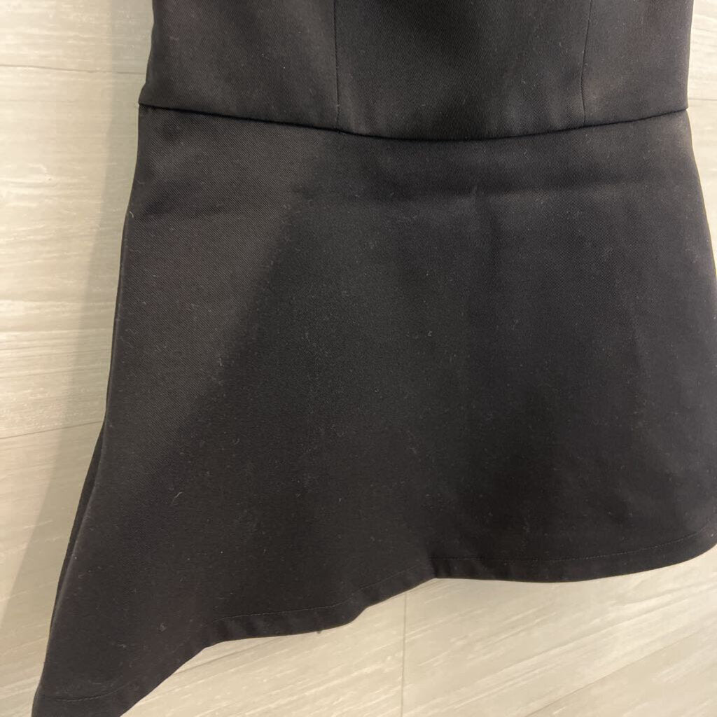 H&M Edition Black Strapless Beaded Fringe Top Small