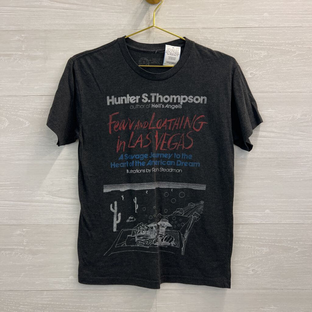 Out of Print Grey Hunter S Thompson Short Sleeve Graphic Tee Small