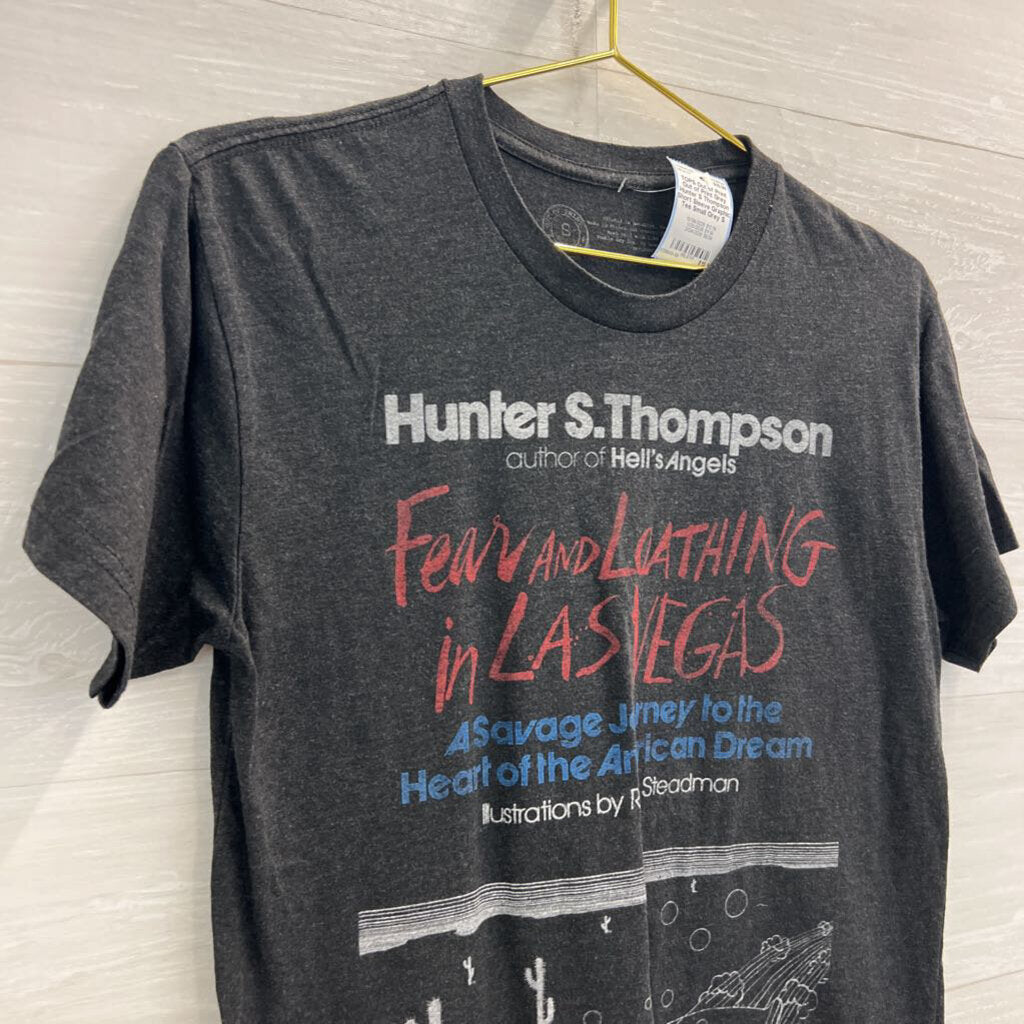 Out of Print Grey Hunter S Thompson Short Sleeve Graphic Tee Small