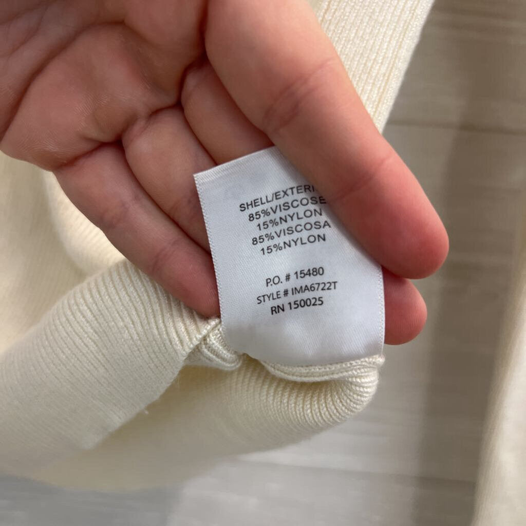 Emory Park Cream Ribbed Long Sleeve Top Small