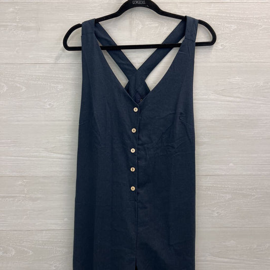 Bella Donna Navy Button Front Jumpsuit Small
