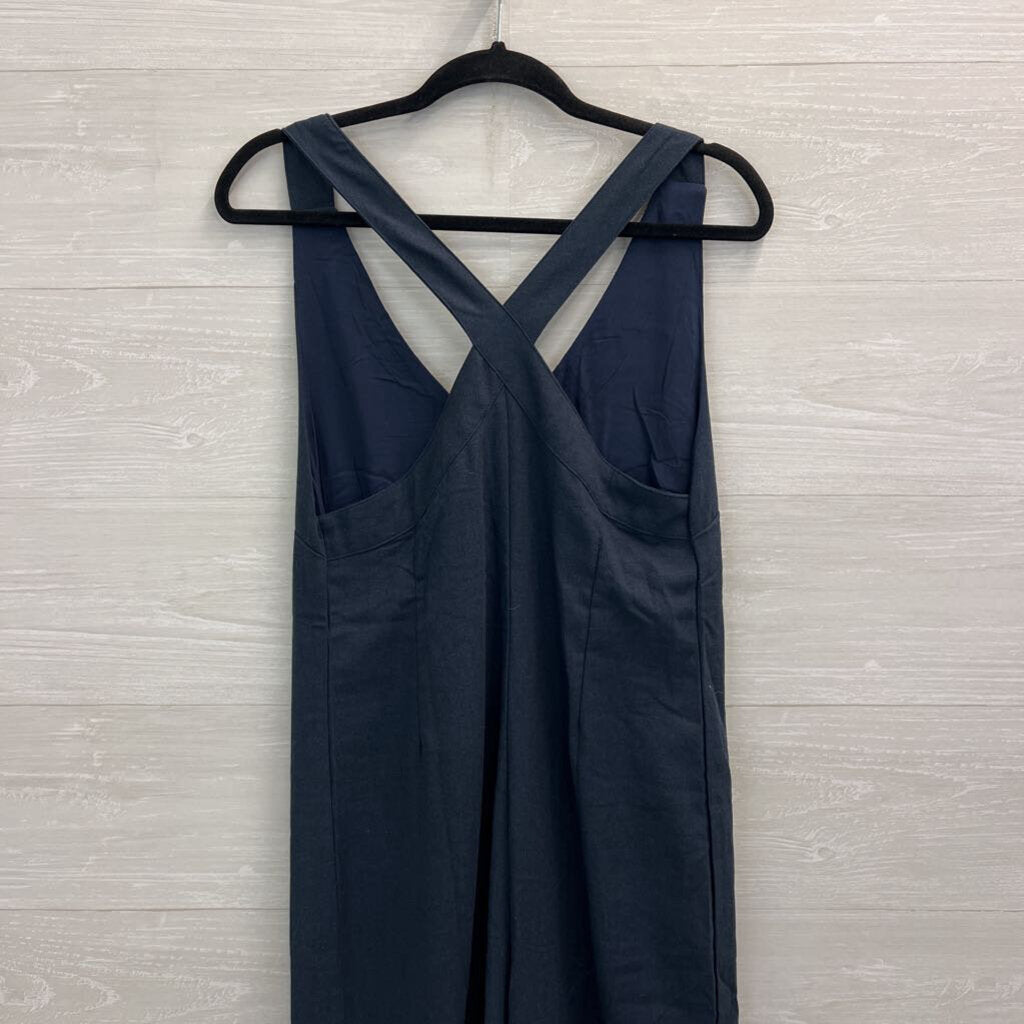 Bella Donna Navy Button Front Jumpsuit Small