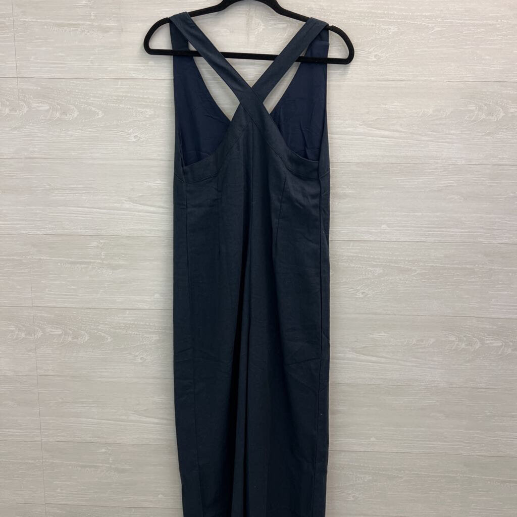 Bella Donna Navy Button Front Jumpsuit Small