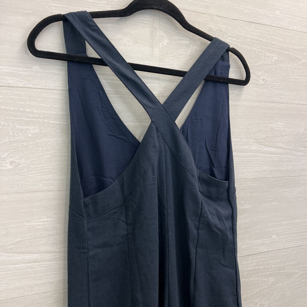 Bella Donna Navy Button Front Jumpsuit Small
