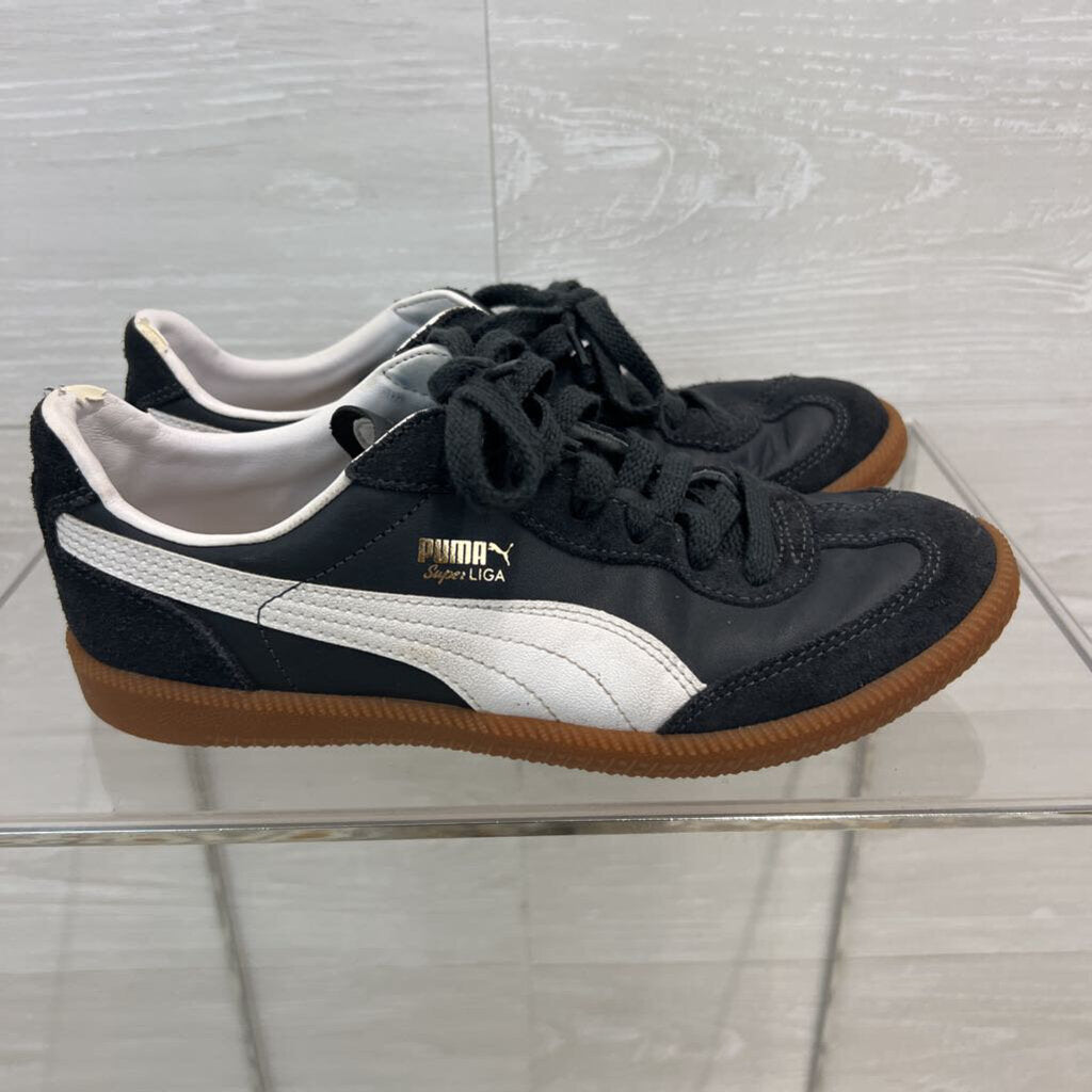 Puma Black/ White Super Liga OG Retro Sneakers 7