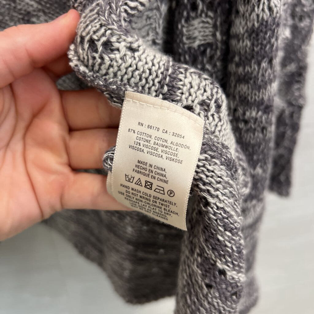 Moth Grey Knit Open Front Sleeveless Sweater Top Medium/ Large