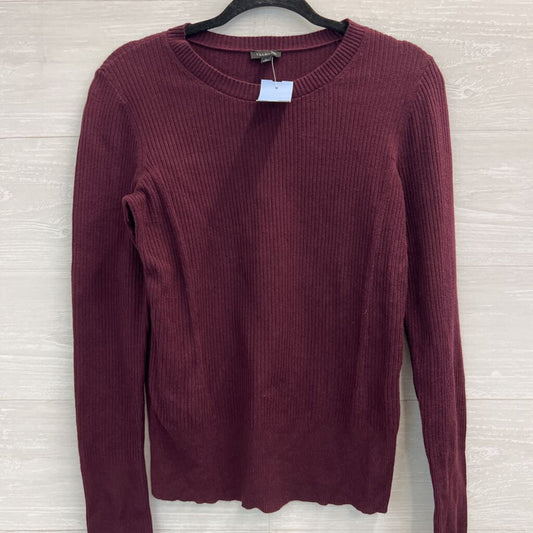 Talbots Burgundy Ribbed Long Sleeve Top Small