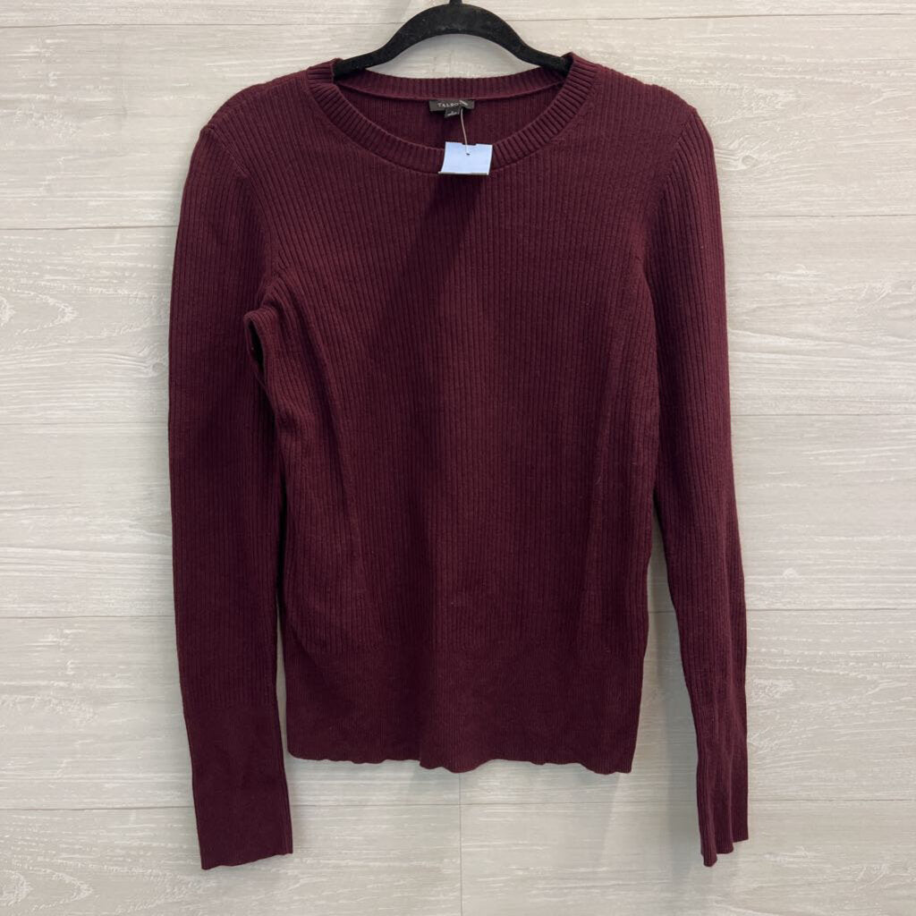 Talbots Burgundy Ribbed Long Sleeve Top Small