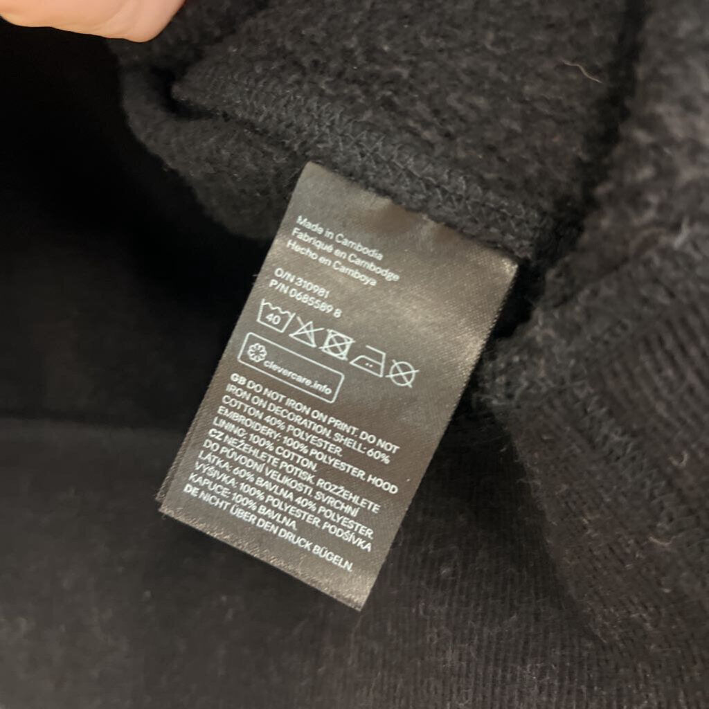 H&M Black/ Multi Embroidered Friends Cropped Hoodie Medium